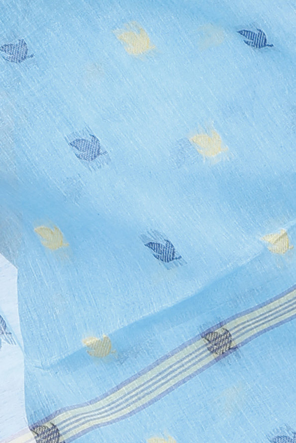 Sky Blue Pure Cotton Geena Tant Saree (198)